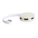 Compacto Hub USB redondo ecológico de palha de trigo Wheat Straw terceira vista