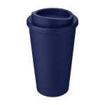 Copo para levar de plástico isolamento duplo 350ml Takeaway Americano cor azul-escuro segunda vista frontal