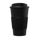 Copo de plástico com isolamento 350ml Takeaway, pega estilo Americano cor preto segunda vista