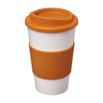 Copo de plástico com isolamento 350ml Takeaway, pega estilo Americano