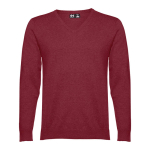 Camisola com decote em V em algodão e poliamida 220 g/m2 THC Milan cor bordeaux
