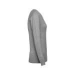 Camisola para mulher com decote em V em algodão 220 g/m2 THC Milan cor cinzento mesclado terceira vista