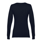 Camisola para mulher com decote em V em algodão 220 g/m2 THC Milan cor azul-marinho