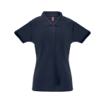 Polo publicitário para mulher, algodão e poliester 200 g/m2 THC Berlin cor azul primeira vista