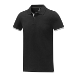 Polos personalizados, detalhes de cor, algodão 200 g/m2 Elevate Life cor preto
