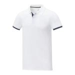 Polos personalizados, detalhes de cor, algodão 200 g/m2 Elevate Life cor branco