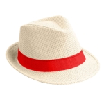 Chapéu para eventos, moderno, de papel natural e aba curta Rio Clear cor vermelho