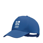 Boné de basebol de algodão orgânico com ajuste de fivela Eco Cap cor azul vista principal