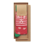Meias de Natal em caixa-oferta, tamanho grande 4346 Joyful cor vermelho