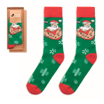 Meias de Natal em caixa-oferta, tamanho grande 4346 Joyful cor verde vista principal