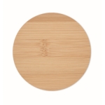 Bases para copos redondo de bambu com o logotipo da empresa Bamboo cor madeira segunda vista