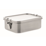 Lancheira com grande logotipo de aço com separador 1,2L Inox Space cor prateado