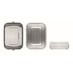 Lancheira com grande logotipo de aço com separador 1,2L Inox Space cor prateado quinta vista