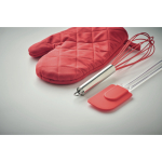 Kit de utensílios para assar para personalizar Set Manopla Cook cor vermelho