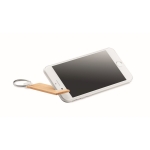Porta-chaves de bambu com suporte para telemóvel Phone Support cor madeira