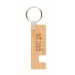 Porta-chaves de bambu com suporte para telemóvel Phone Support vista principal