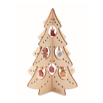 Pequena árvore com decoração com 10 enfeites Set Árvore e Xmas cor madeira vista principal