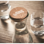 Garrafa grande de vidro com tampa de cortiça 1L Crystal Corkcap cor transparente terceira vista conjunto 2