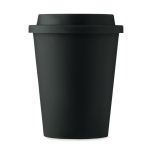 Copo com parede dupla feito de plástico 300ml TakeAway Minimal cor preto vista traseira