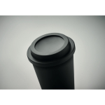 Copo com parede dupla feito de plástico 300ml TakeAway Minimal cor preto