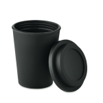 Copo com parede dupla feito de plástico 300ml TakeAway Minimal cor preto vista lateral