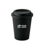 Copo com parede dupla feito de plástico 300ml TakeAway Minimal cor preto vista principal