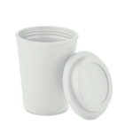Copo com parede dupla feito de plástico 300ml TakeAway Minimal cor branco vista lateral
