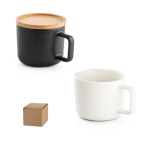 Caneca de cerâmica com tampa de bambu de 230ml Small Cover varias cores