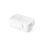 Lancheira grande com talheres, alça, dois compartimentos 1L All-in-one cor branco