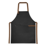 Avental bicolor de algodão com detalhes metálicos 300 g/m2 Barista cor preto primeira vista