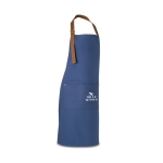Avental bicolor de algodão com detalhes metálicos 300 g/m2 Barista cor azul imagem com logo
