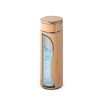 Termo personalizável de aço e bambu com infusor 440ml Natura cor natural sexta vista