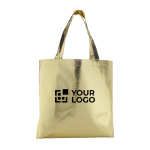 Saco non-woven laminado e brilhante com asas compridas 80 g/m2 cor dourado vista principal