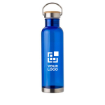 Bidões personalizados de tritan com tampa de bambu e pega 800ml Clip cor azul real vista principal