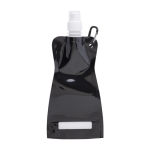 Garrafas de água publicitárias dobráveis baratas 420ml Rebel cor preto primeira vista