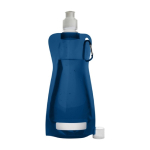 Garrafas de água publicitárias dobráveis baratas 420ml Rebel cor azul primeira vista