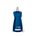 Garrafas de água publicitárias dobráveis baratas 420ml Rebel cor azul vista principal