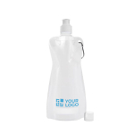 Garrafas de água publicitárias dobráveis baratas 420ml Rebel cor branco vista principal