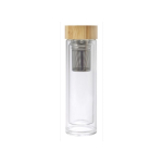 Garrafa de vidro com infusor para chá e parede dupla 420ml TeaBoo XL cor castanho primeira vista
