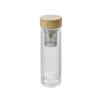Garrafa de vidro com infusor para chá e parede dupla 420ml TeaBoo XL cor castanho décima vista