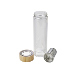 Garrafa de vidro com infusor para chá e parede dupla 420ml TeaBoo XL cor castanho décima primeira vista