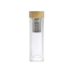Garrafa de vidro com infusor para chá e parede dupla 420ml TeaBoo XL cor castanho quarta vista
