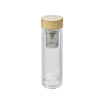 Garrafa de vidro com infusor para chá e parede dupla 420ml TeaBoo XL cor castanho sétima vista