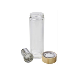 Garrafa de vidro com infusor para chá e parede dupla 420ml TeaBoo XL cor castanho oitava vista