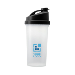 Shaker de plástico com tampa colorida 700ml Shaker Powder cor preto vista principal