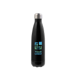Garrafa de aço isolada a vácuo com tampa metálica 500ml Satin cor preto vista principal
