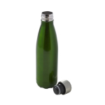 Garrafa de aço inoxidável com tampa de rosca prateada 650 ml cor verde quarta vista