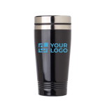 Caneca de viagem personalizada e com cor 450ml Alu Color cor preto vista principal