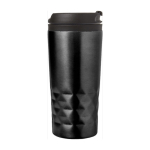 Caneca com função térmica e formato geométrico 300ml Trilliant Colors cor preto quarta vista