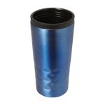 Caneca com função térmica e formato geométrico 300ml Trilliant Colors cor azul quarta vista